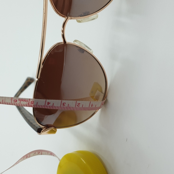 ⬇️$40⬇️Forielli Brown Lens Gold tone Metal Aviator Sunglasses Rome - Picture 13 of 16